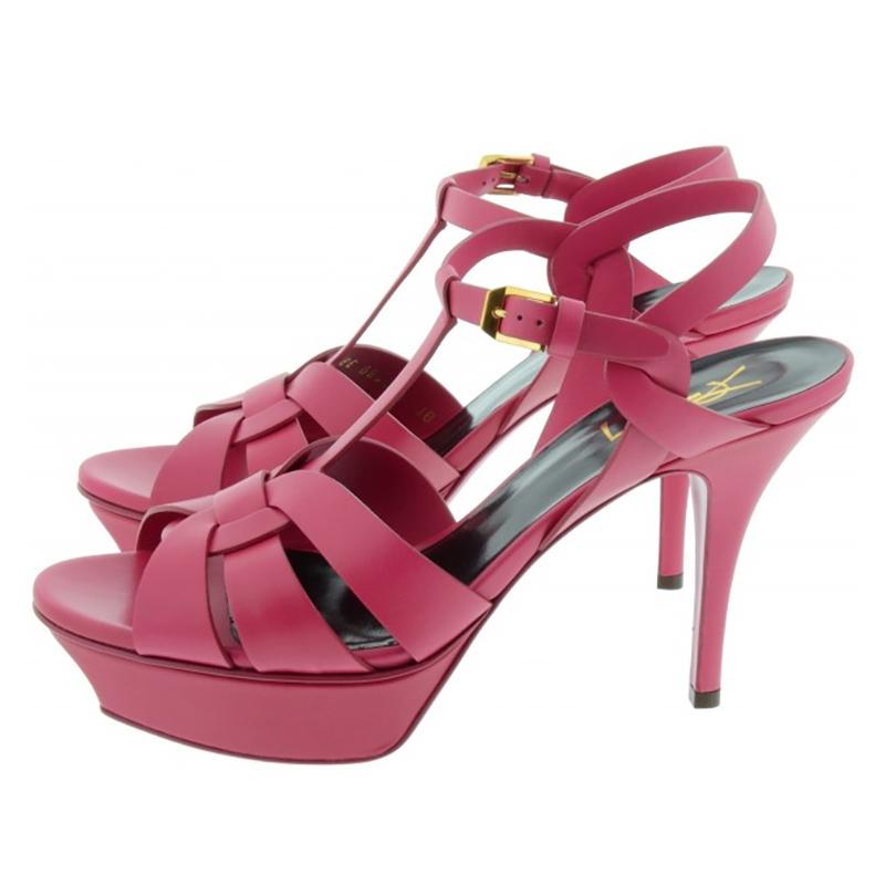 Saint Laurent圣罗兰 女士粉紫色时尚经典皮革高跟鞋凉鞋 315490 BZC00 5623